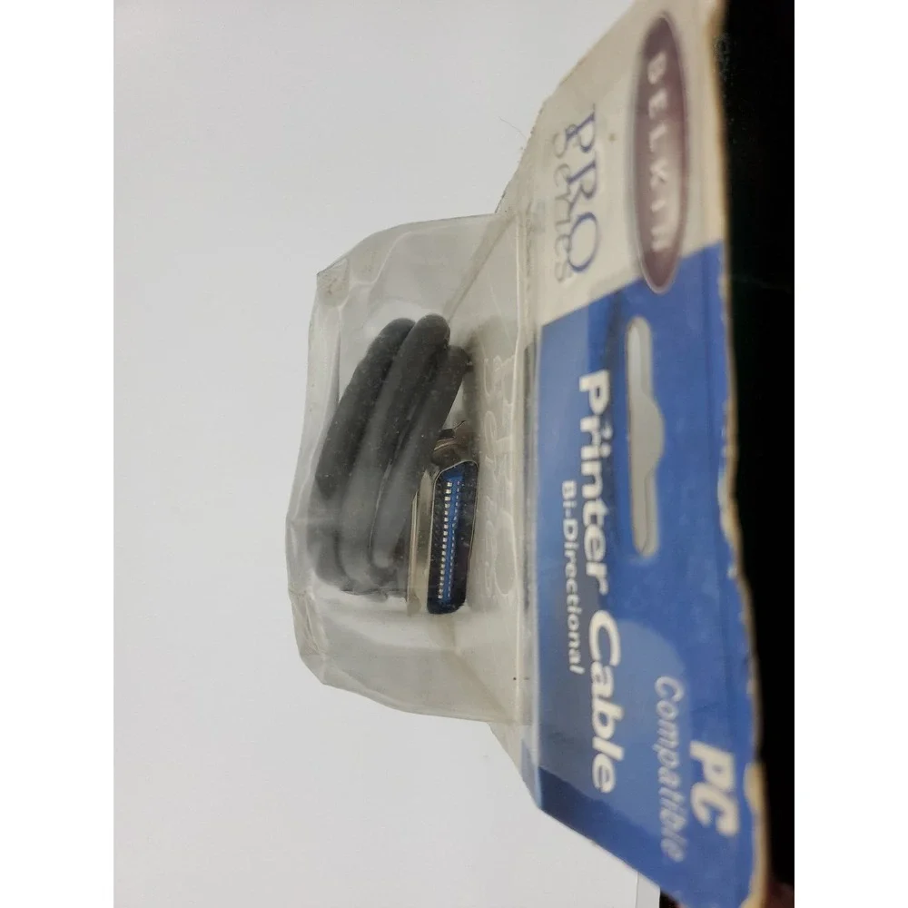 Belkin 6 Ft Parallel Printer Cable DB25 Male Centronics 36 PIN MALE Gray Bidirec